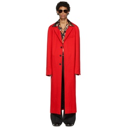 Red Straight Slim Coat 222331M176001