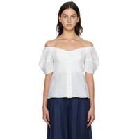 White Off The Shoulder Blouse 222338F107003