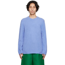 Blue Brushed Sweater 222347M201007