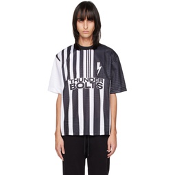 Black   White Soccer T Shirt 222368M213022