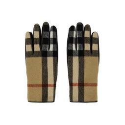 Tan   Black Vintage Check Gloves 222376F012002