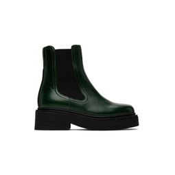 Green Leather Chelsea Boots 222379F113006