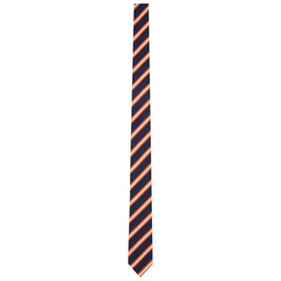Navy   Orange Striped Neck Tie 222381M158023