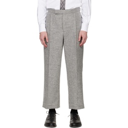 Gray Pleated Trousers 222381M191011