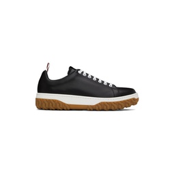 Black Cable Knit Court Sneakers 222381M237005