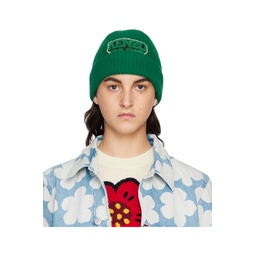 Green College Patch Beanie 222387F014006