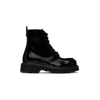 Black  Smile Lace Up Boots 222387F113004