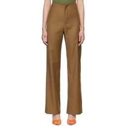 Brown High Waisted Ally Trousers 222401F087003