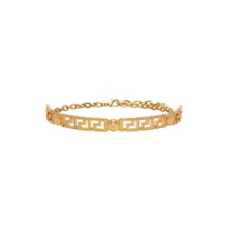 Gold Medusa Greca Bracelet 222404F020000