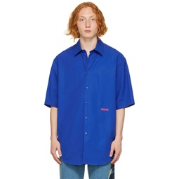 Blue Embroidered Shirt 222404M192015