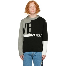 Black Intarsia Sweater 222404M201000
