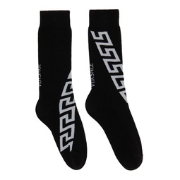 Black Greca Socks 222404M220010