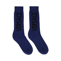 Blue Cotton Socks 222404M220032
