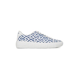 White   Blue Greca Sneakers 222404M237002