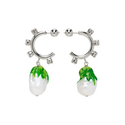 Silver   Green Jelly Melted Earrings 222413F022053