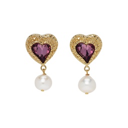 Gold   Purple Eden Love Clip On Earrings 222413F022073