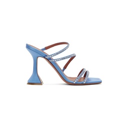 Blue Naima Crystal Heeled Sandals 222415F125010