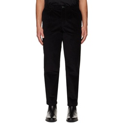 Black Pleated Trousers 222422M191011