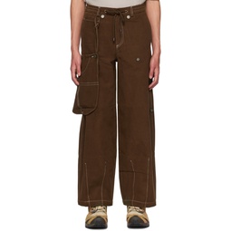 Brown Tote Bag Trousers 222425M191002