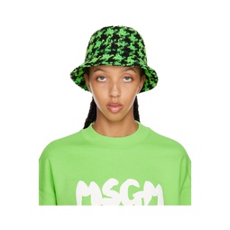 Black   Green Wool Bucket Hat 222443F015000