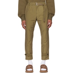 Khaki Quilted Trousers 222445M191027