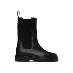 Black Leather Chelsea Boots 222448F113000