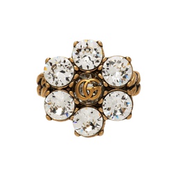 Gold Crystal Double G Ring 222451F024008