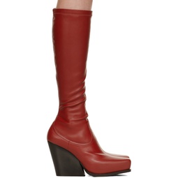 Red Cowboy Knee High Boots 222471F115003