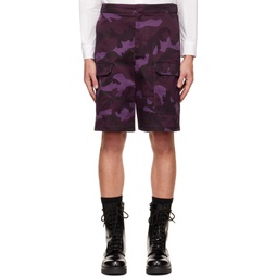Purple Camouflage Shorts 222476M193008