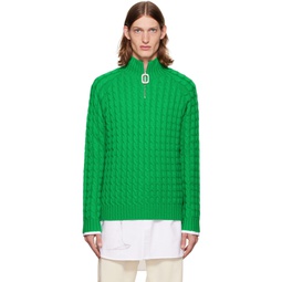 Green Cable Turtleneck 222477M205000