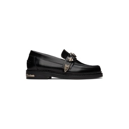 Black Leather Loafers 222492F121002