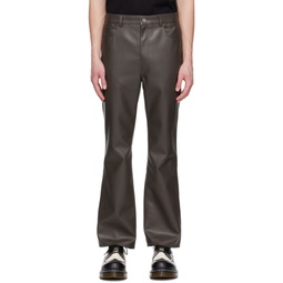 SSENSE Exclusive Brown Faux Leather Pants 222494M189001