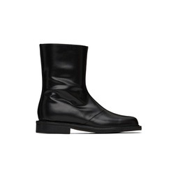 Black Leather Ankle Boots 222495F113000
