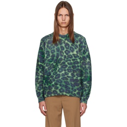 Green Leopard Sweater 222512M201000