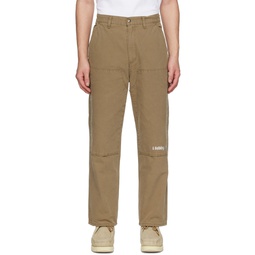 Brown Paneled Trousers 222546M191001