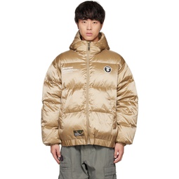 Gold Hooded Down Jacket 222547M178006