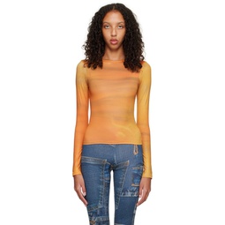 SSENSE Exclusive Orange Fedra Long Sleeve T Shirt 222557F110019