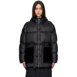 Black Quilted Down Jacket 222594F061044