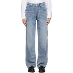 Blue Paryama Wide Leg Jeans 222600F069003