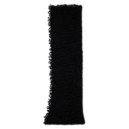Black Loop Knit Scarf 222600M150000