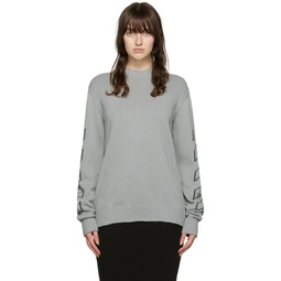 Gray Diag Sweater 222607F096006