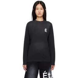 SSENSE Exclusive Black Embroidered Long Sleeve T Shirt 222647F110000