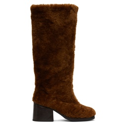 SSENSE Exclusive Brown Sherpa Boots 222657F115000