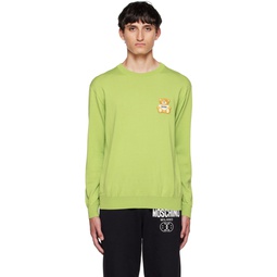 Green Teddy Bear Sweater 222720M204002