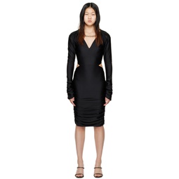 Black Shirring Dress 222732F052003