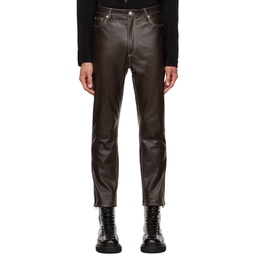 Brown Ruben Leather Pants 222756M189000