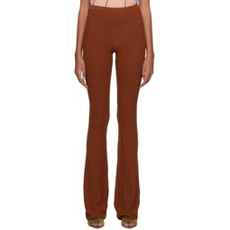 SSENSE Exclusive Brown Elasticized Trousers 222761F087015