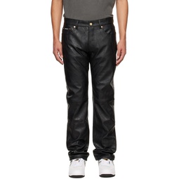 SSENSE Exclusive Black GP Faux Leather Pants 222764M189001