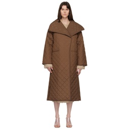 Brown Quilted Coat 222771F059011