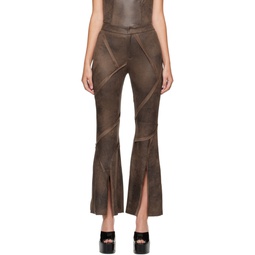 SSENSE Exclusive Brown Seam Trousers 222777F087002